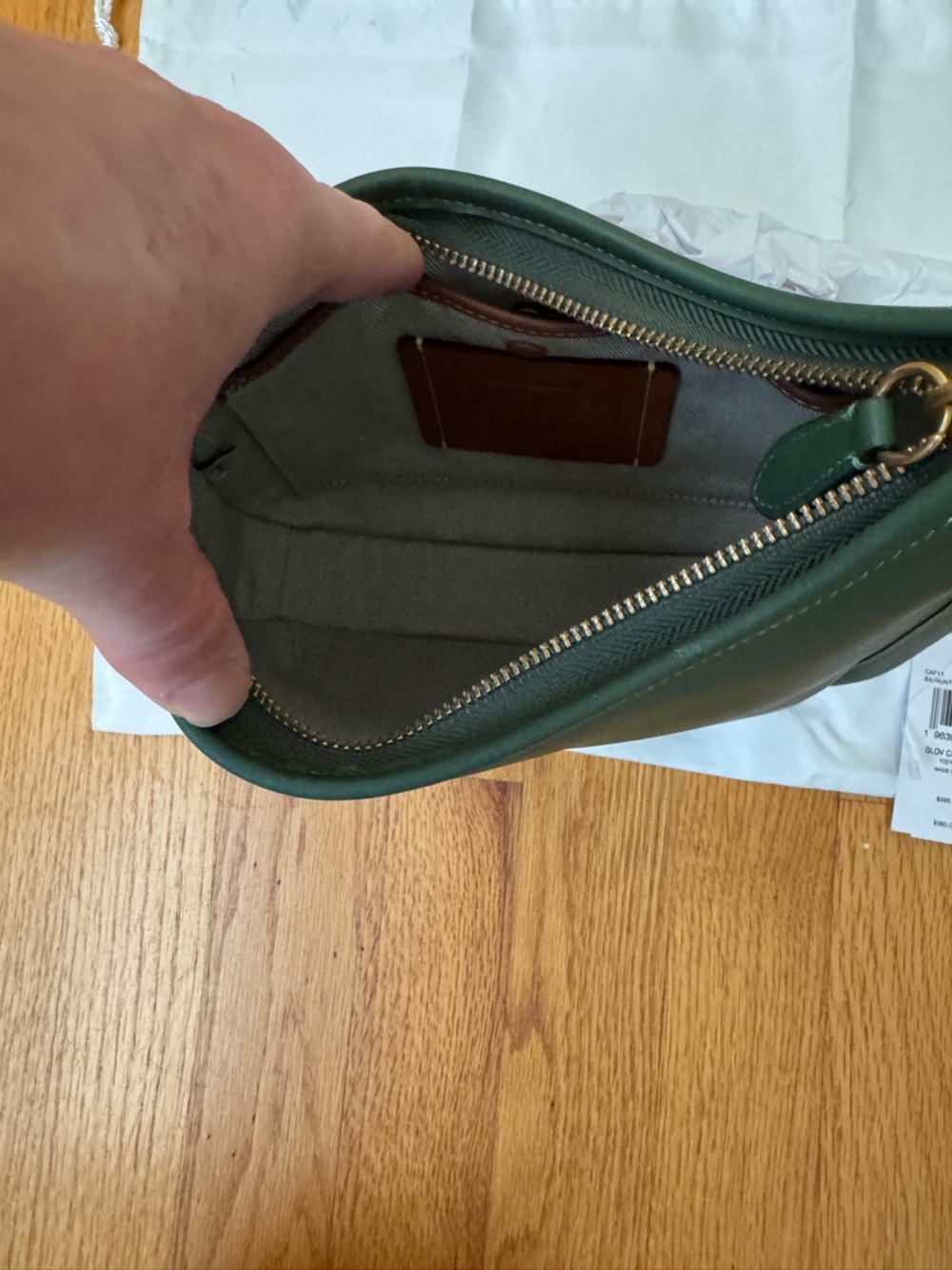 Coach green The Curve shoulder bag EUC with dust bag - Picture 3 of 8